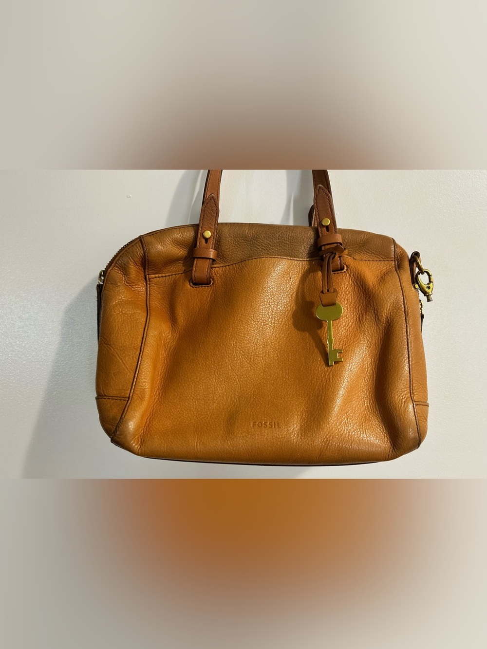 Fossil Genuine Leather Camel Brown Handbag